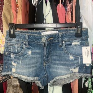 NWT RSQ Dark Blue Distressed Jean Shorts